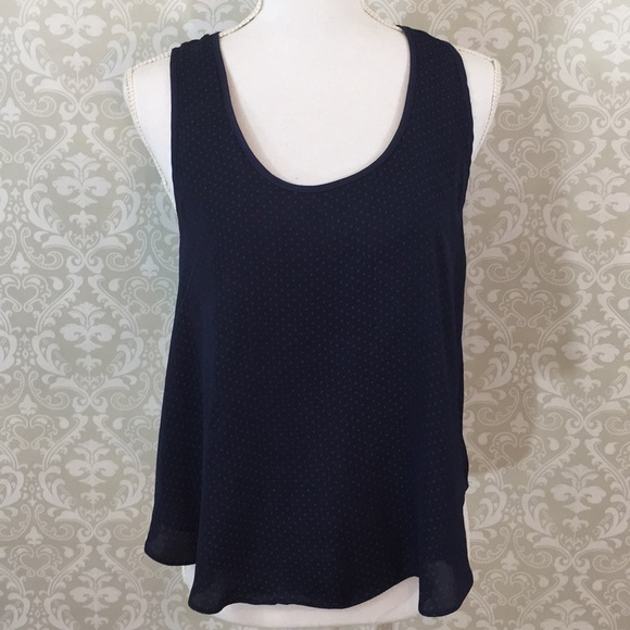 Forever 21 Tops - {Forever 21} Navy Tank w/Polka Dots Size M